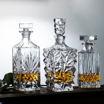 威士忌家用酒壺水晶玻璃洋酒樽創意酒瓶紅酒分酒器奢華裝飾擺件品
