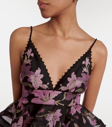 Zimmermann Dawning floral linen and silk gown