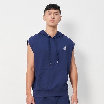 Kangol 男款 女款 深藍色 中性 抽繩 棉質 上衣 連帽 休閒 背心 6325148180
