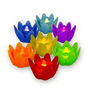 【新韻傳音】緣渡蓮花燈7色款 蓮花燈 電子蠟燭 電池款 蓮花造型電子蠟燭 佛具用品 供桌用品 LED燈 Y201