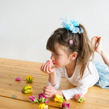 mini || 藍色夏威夷 || 彩色花漾編織髮圈 | 髮飾 / 細髮圈