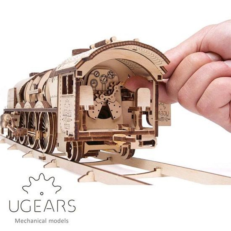 Ugears ユーギアーズ 木製組立立体パズル V Express 蒸気機関車 ウッド