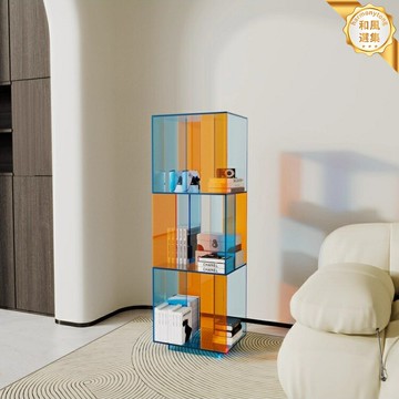 【免安裝輕奢】落地書架 置物架 展示架 書櫃 書架 收納架 透明亞克力 簡約現代風 客廳沙發靠牆 展示收納兩用