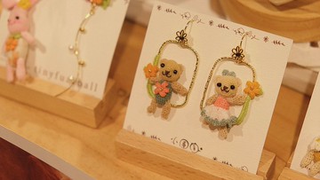 鈎針編織 迷你小熊 花花