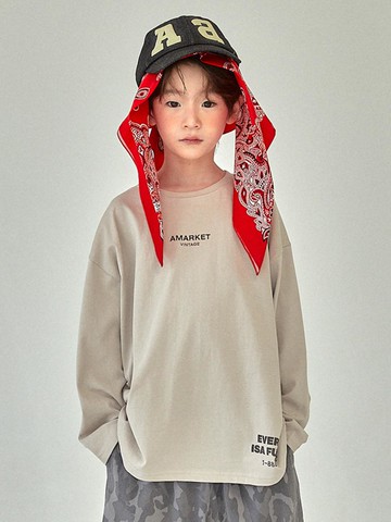 Vintage Cotton Standard Fit T-shirt [Beige] (S-JM)