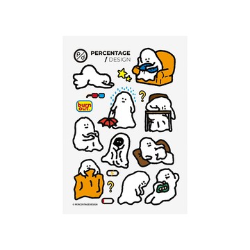 【正版授權】Percentage軟爛日常水晶轉印貼紙