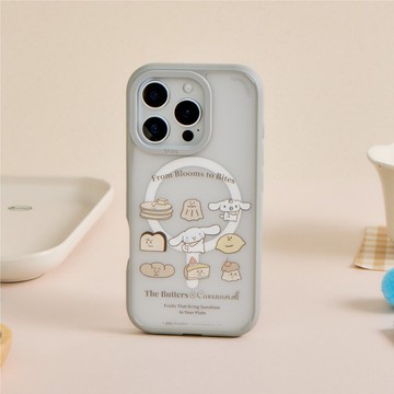 奶油家族x大耳狗可愛九宮格極光霧透MagSafe iPhone手機殼