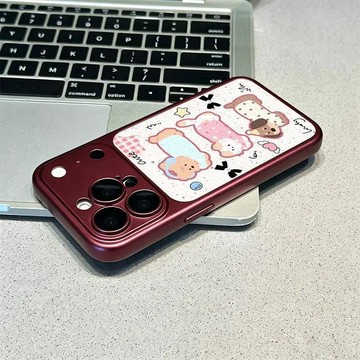 ✨保護殼✨耳機小狗可愛小羊皮手機殼適用蘋果iPhone18promax17pro/16/15/14
