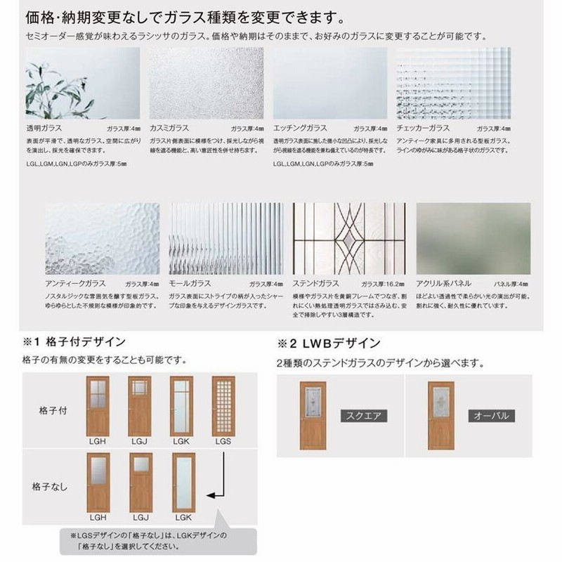 LIXIL ラシッサDラテオ 引違い2枚戸 LGL (1620・1820) Vレール仕様