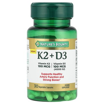 Nature's Bounty, 維生素 K2 + D3，30 粒素食膠囊