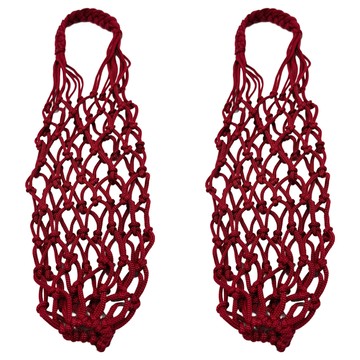 樸織 編織網杯套  深紅色  2個