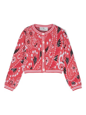 ETRO KIDS - floral intarsia-knit cardigan - kids - Cotton - 16 yrs - Pink