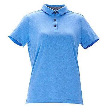 荒野【wildland】女彈性本布領POLO上衣水藍色