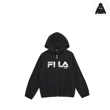 【FILA】KIDS 孩童款 平織外套-黑色 1JKY-8908-BK