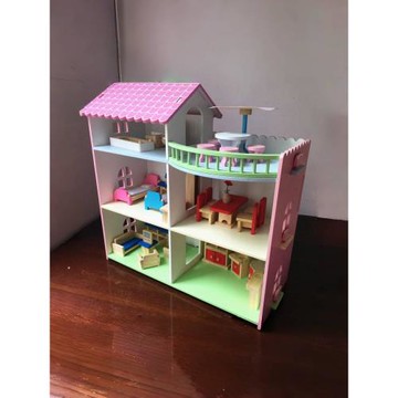 兒童過家家玩具女孩迷你房子小別墅仿真房間木制質娃娃屋生日禮物