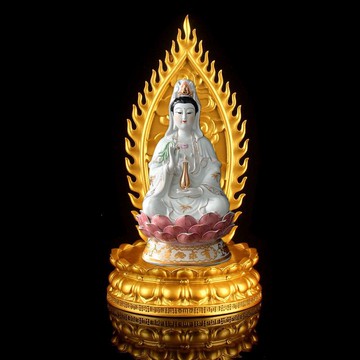 汽車飾品 象牙果底坐家用觀音菩薩佛像底托佛蓮花背光加高底座供奉擺件 佛龕