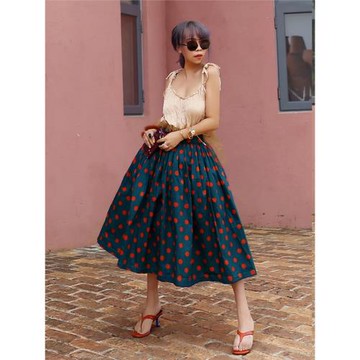 貓布制造別致絕美半身裙女2025年新款春秋款藍色在逃公主風蓬蓬裙