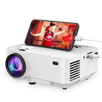 DBPOWER【日本代購】 迷你投影機2400 lm iPhone/Android可連接手機1080P