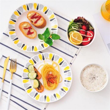 陶瓷餐具整套簡約北歐餐盤家用碗盤套裝深盤子漂亮圓盤雙人餐具