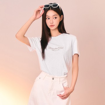 藍莓鬆餅刺繡彈力短T