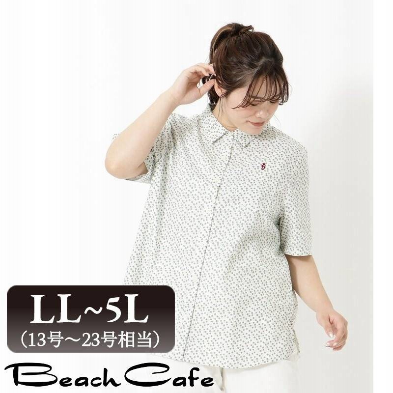 トップス ブラウス シャツ 綿100 カジュアル 小花柄 カットソー 半袖 3l 通販 Lineポイント最大5 0 Get Lineショッピング