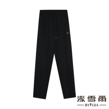 MYVEGA麥雪爾 保暖輕磨毛抽繩彈性腰頭哈倫褲-深灰