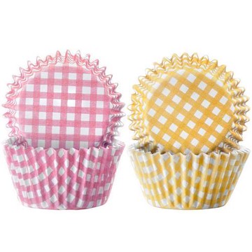 《IBILI》Sweet蛋糕紙模100入(粉黃格紋)