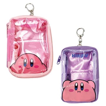 小禮堂 星之卡比 尼龍窗口拉鍊收納包附扣環 (大臉款)