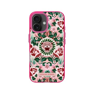 iPhone 16 Clear 粉漾桃 - Catalina Estrada - Pink Tiger and Flowers