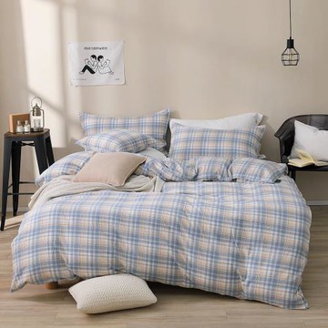 好關係 HAOKUANXI｜蜂蜜威士忌-天然色織棉床包被套枕套組-雙人加大