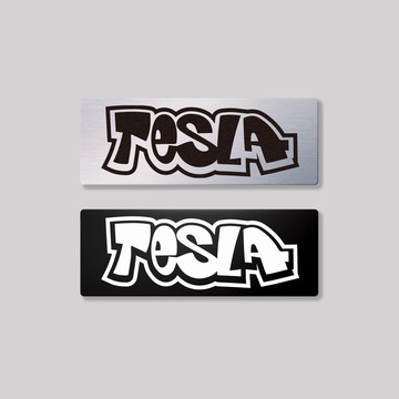 TESLA/HHP/鋁牌飾貼 SunBrother孫氏兄弟 金屬質感 防水 鋁牌 車貼