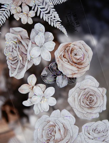 復古調 気品の花 蕾のとき PET 和紙膠帶 貝殼光 10米卷