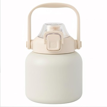 彈蓋手提304真空保溫瓶 大肚容量 304不鏽鋼內膽  顏色隨機  800ml  1個