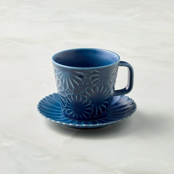 石丸波佐見燒 - 八重菊杯碟組 (2件式) - 四款任選 - 170 ml - 桃紫