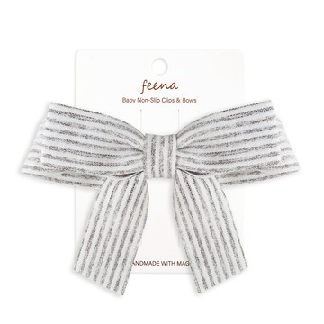 Feena - No.73蝴蝶結髮夾-白