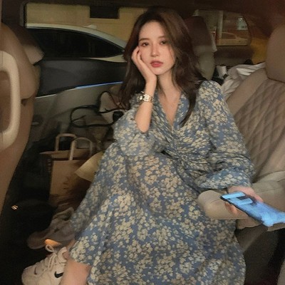 ワンピース レディース キレイめ マキシワンピース 秋冬 長袖ワンピース 花柄フレアスカート Vネック オシャレ大きいサイズ 大人可愛い30代 通販 Lineポイント最大get Lineショッピング