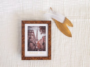 【胡桃可可 Brownie】5x7木紋/黑絲絨雙色桌立相框