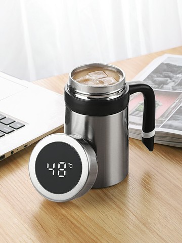 Bincoo不銹鋼保溫杯男高檔水杯帶手柄大容量女士辦公室花茶杯家用