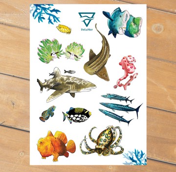 海洋萌獸觀察防水貼紙組