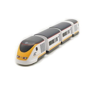 英國高鐵EURO STAR列車 鐵支路4節迴力小列車 迴力車 火車玩具 壓克力盒裝 QV039T1 TR台灣鐵道