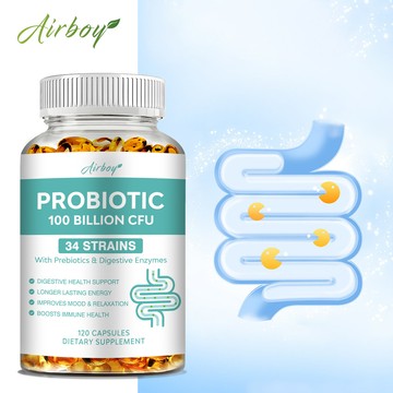 Airboy ✅全新升級 益生菌複合物膠囊，1000億菌落形成單位，含有機益生元、水果和蔬菜的綜合體