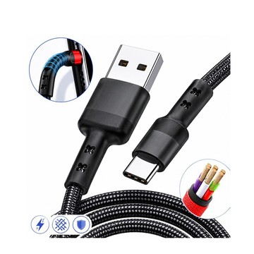【QC3.0高速快充】適用 安卓 手機 平板 Type C 充電線 QC3.0 數據線 編織尼龍耐彎折 USB傳輸線