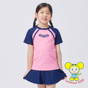 夏之戀 LOVETEEN KIDS女童短袖二件式泳衣(褲連裙)