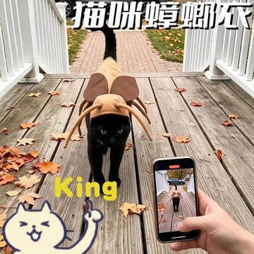 【臺灣出貨】寵物仿真蟑螂搞怪衣服 貓咪萬聖聖誕變裝服 小型犬惡搞派對道具 可調魔鬼氈好穿脫柔軟布料不卡毛趣味造型吸睛搶鏡