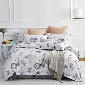 LoveCity 寢城之戀 40支萊賽爾天絲 兩用被床包4件組 台灣製  1組  卡迪斯  床包 + 兩用被 + 枕套2個  Queen Size