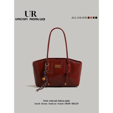 UR紅色喜慶新娘婚包女2025新款托特包大容量婚宴包通勤單肩腋下包