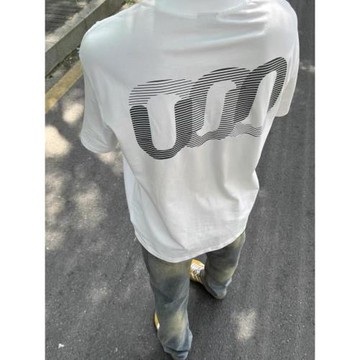 美式高街漸變環形印花t恤男短袖夏季重磅純棉歐美潮牌潮流上衣服