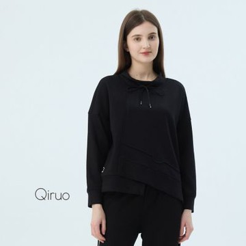 Qiruo 奇若秋冬專櫃長袖黑色上衣 4027A 休閒上衣