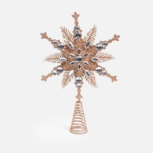 斯凱勒貼珠亮粉樹頂星大 雪花金