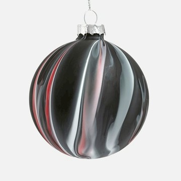 伊登玻璃圓形吊飾8cm 黑粉